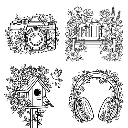 Aesthetic Floral Coloring Pages coloring pages