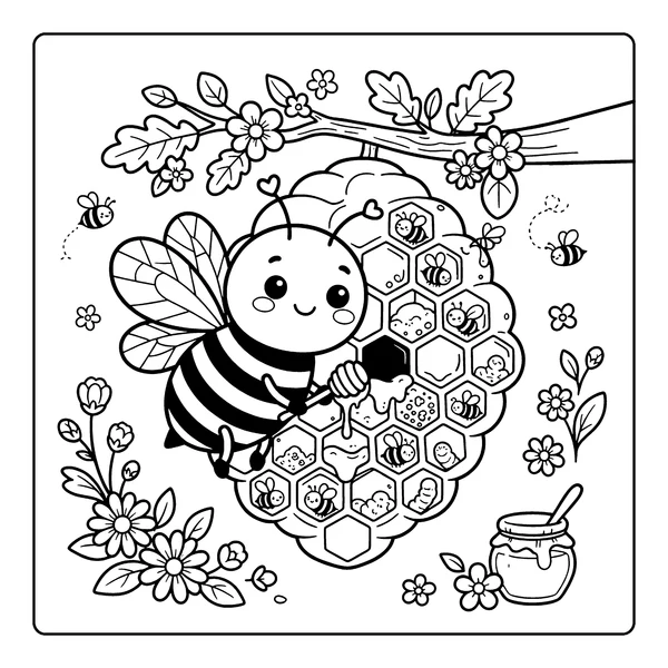 Bee Coloring Page coloring page