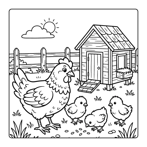 Chicken Coloring Page coloring page