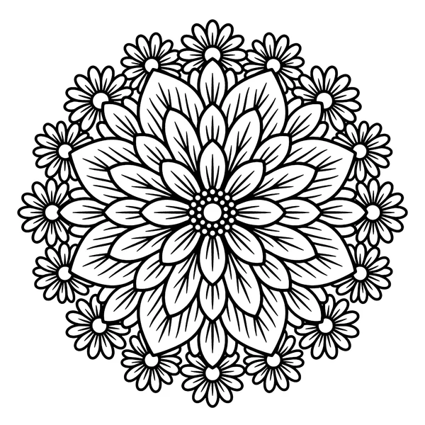 Elegant Floral Mandala Coloring Page coloring page