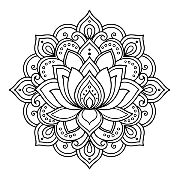 Elegant Lotus Mandala Coloring Page coloring page