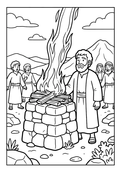 Elijah and the Prophets of Baal Coloring Page coloring page