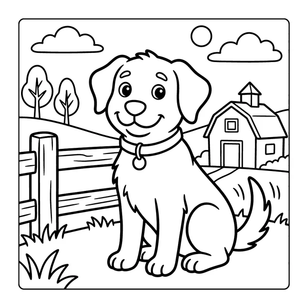Farm Dog Coloring Page coloring page