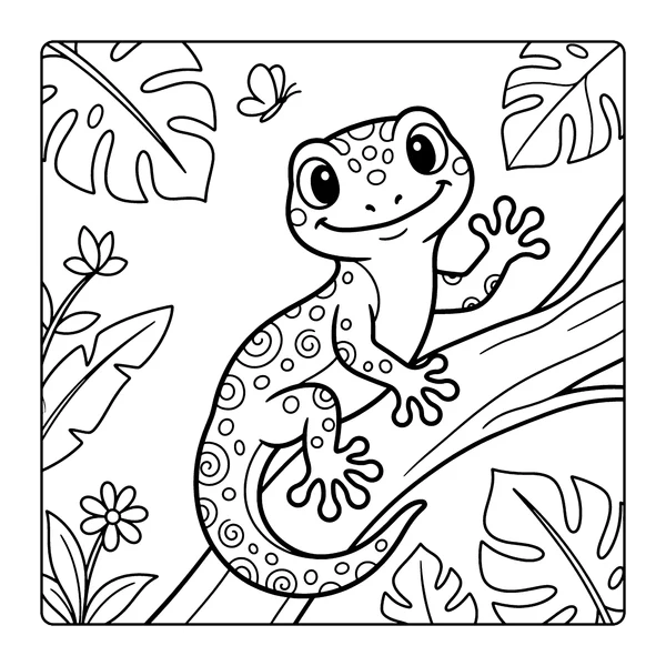 Gecko Coloring Page coloring page
