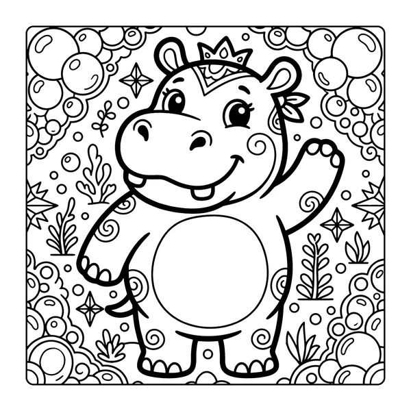 Hippo Coloring Page coloring page