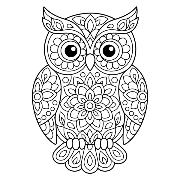 Intricate Mandala Owl Coloring Page coloring page