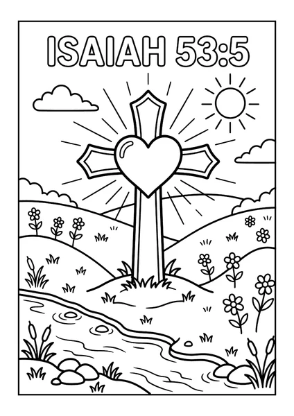 Isaiah 53:5 Coloring Page coloring page