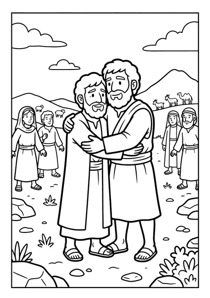 Jacob and Esau Coloring Page coloring page