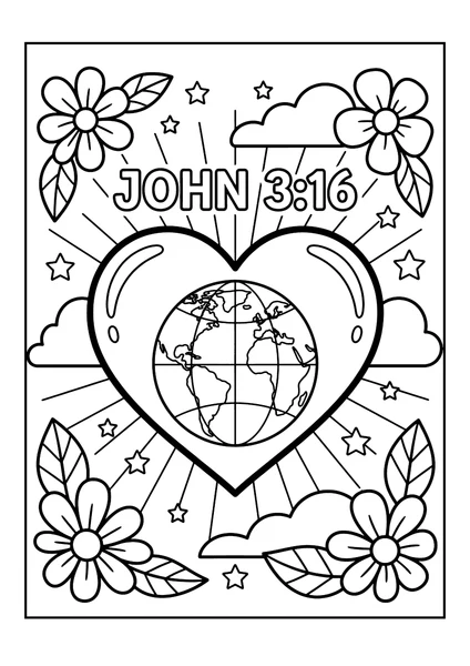 John 3:16 Coloring Page coloring page
