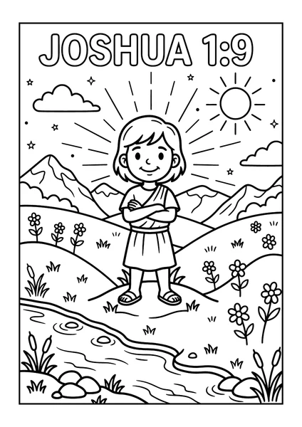 Joshua 1:9 Coloring Page coloring page