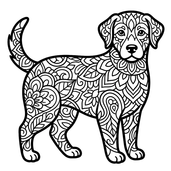 Mandala Labrador Dog Coloring Page coloring page