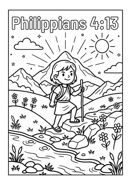 Philippians 4:13 Coloring Page coloring page
