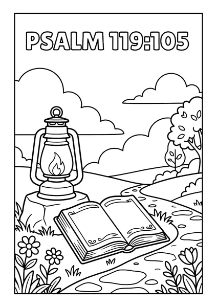 Psalm 119:105 Coloring Page coloring page