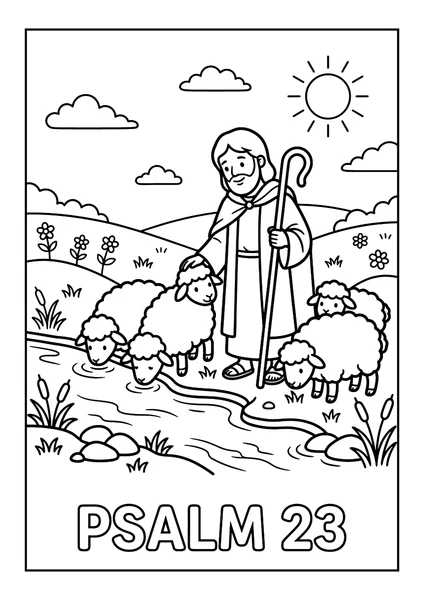 Psalm 23 Coloring Page coloring page