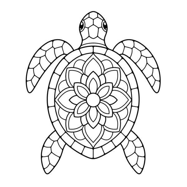 Sea Turtle Mandala Coloring Page coloring page