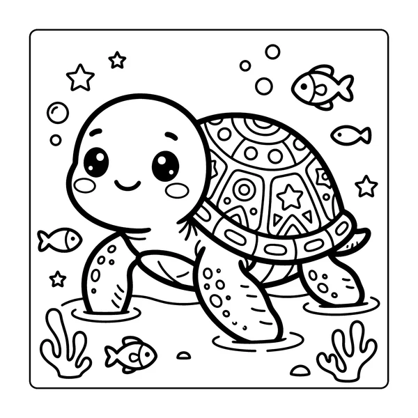Sea Turtle Coloring Page coloring page