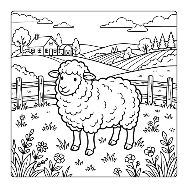 Sheep Coloring Page coloring page