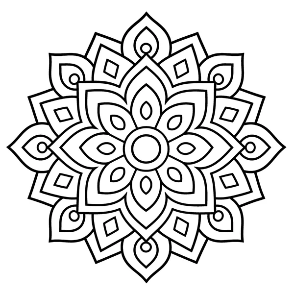 Symmetrical Floral Mandala Coloring Page coloring page